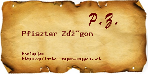Pfiszter Zágon névjegykártya